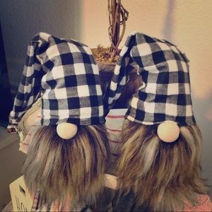 Handmade Gnomes- black & white plaid Holiday Decor
